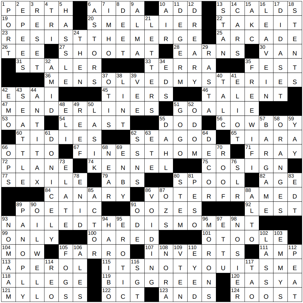 0323 25 NY Times Crossword 23 Mar 25 Sunday NYXCrossword