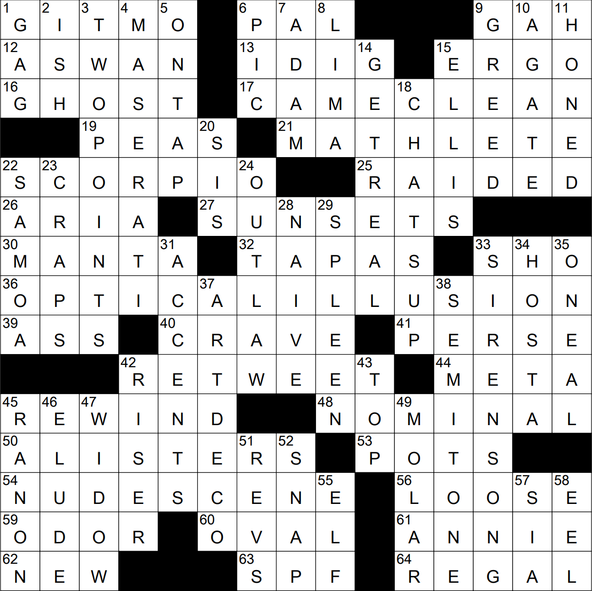 0408 22 NY Times Crossword 8 Apr 22 Friday NYXCrossword