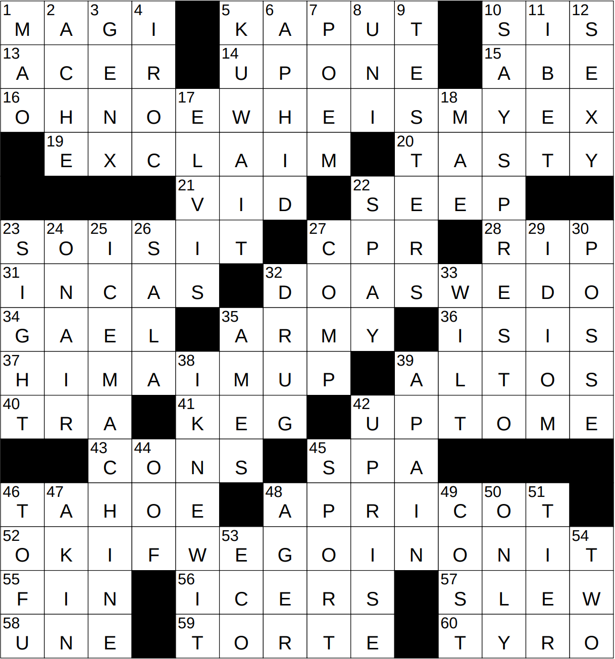 0423 24 NY Times Crossword 23 Apr 24 Tuesday NYXCrossword