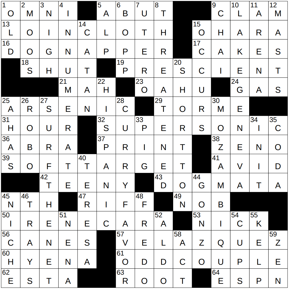 0520 22 NY Times Crossword 20 May 22 Friday NYXCrossword