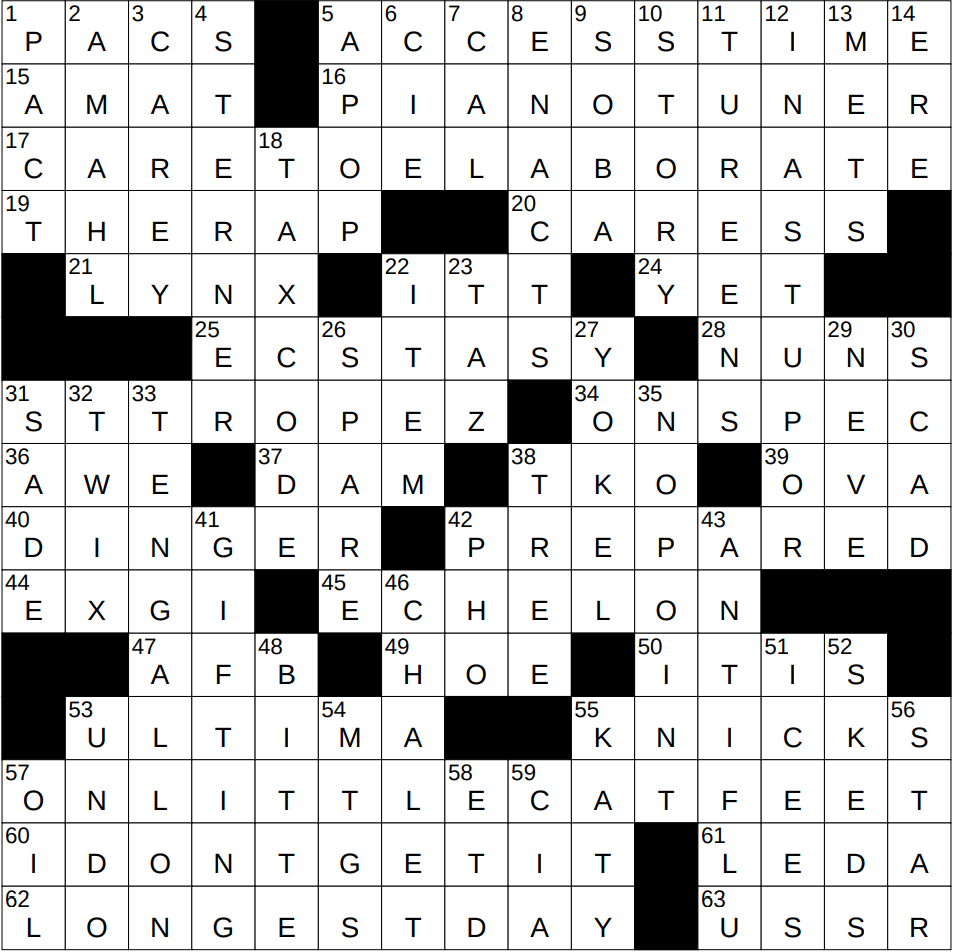 0803 24 NY Times Crossword 3 Aug 24 Saturday NYXCrossword