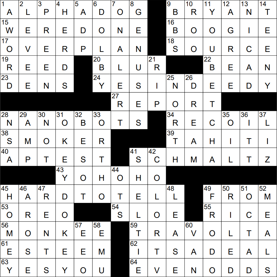 0826 22 NY Times Crossword 26 Aug 22 Friday NYXCrossword