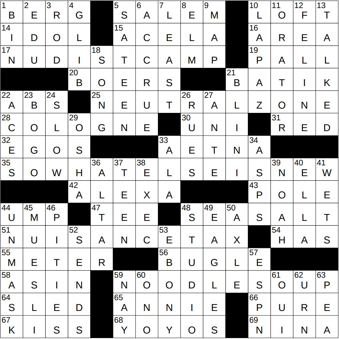 packed lunch nyt crossword