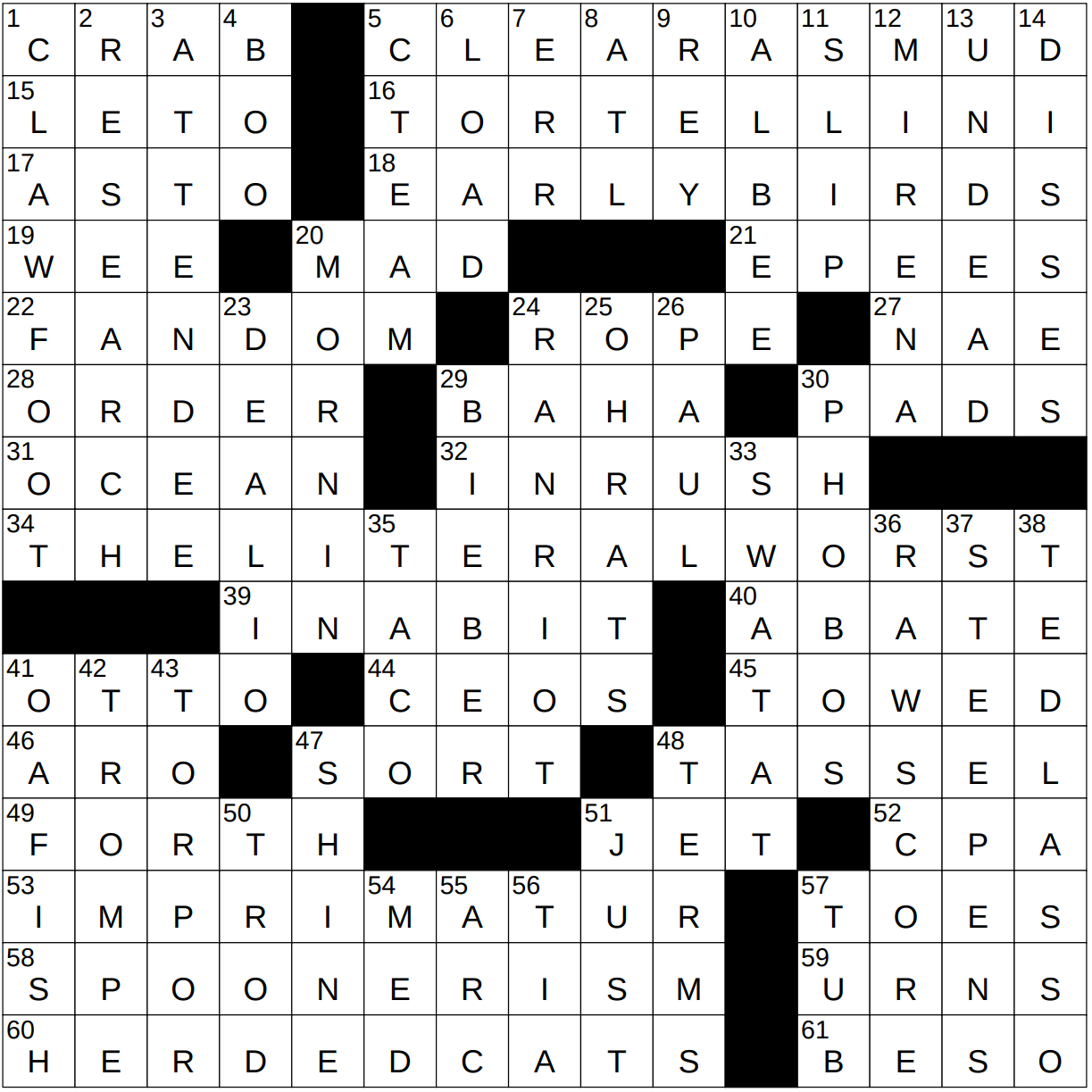 0908 23 NY Times Crossword 8 Sep 23 Friday NYXCrossword