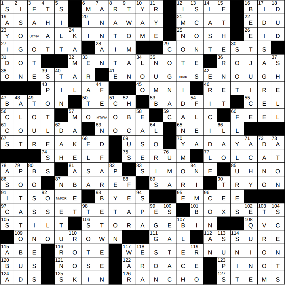 forming a union nyt crossword