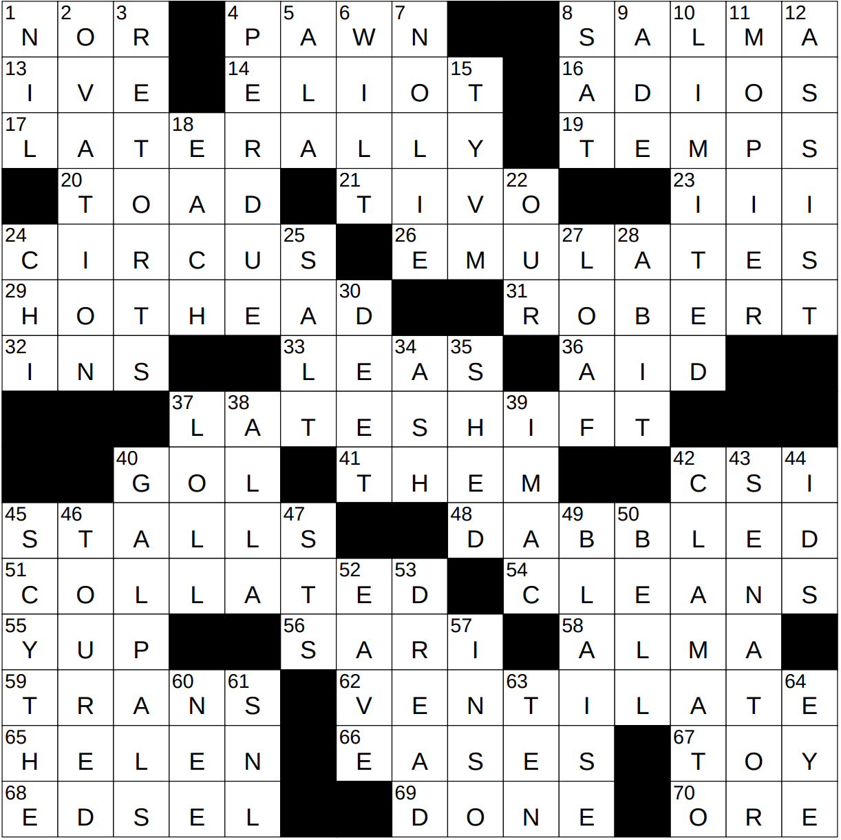 metallic element crossword clue
