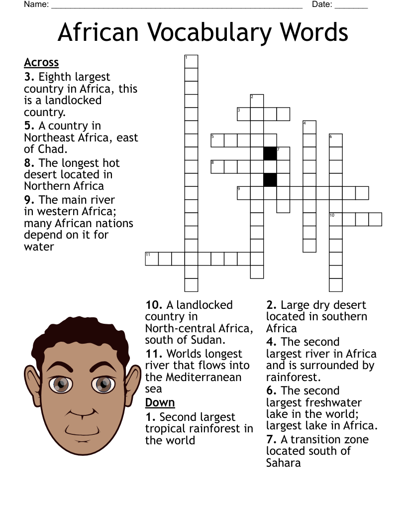 African Vocabulary Words Crossword WordMint