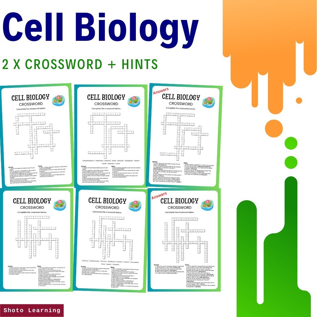 Cell Biology Fill in the Blank Worksheets 20 Questions For Mastery