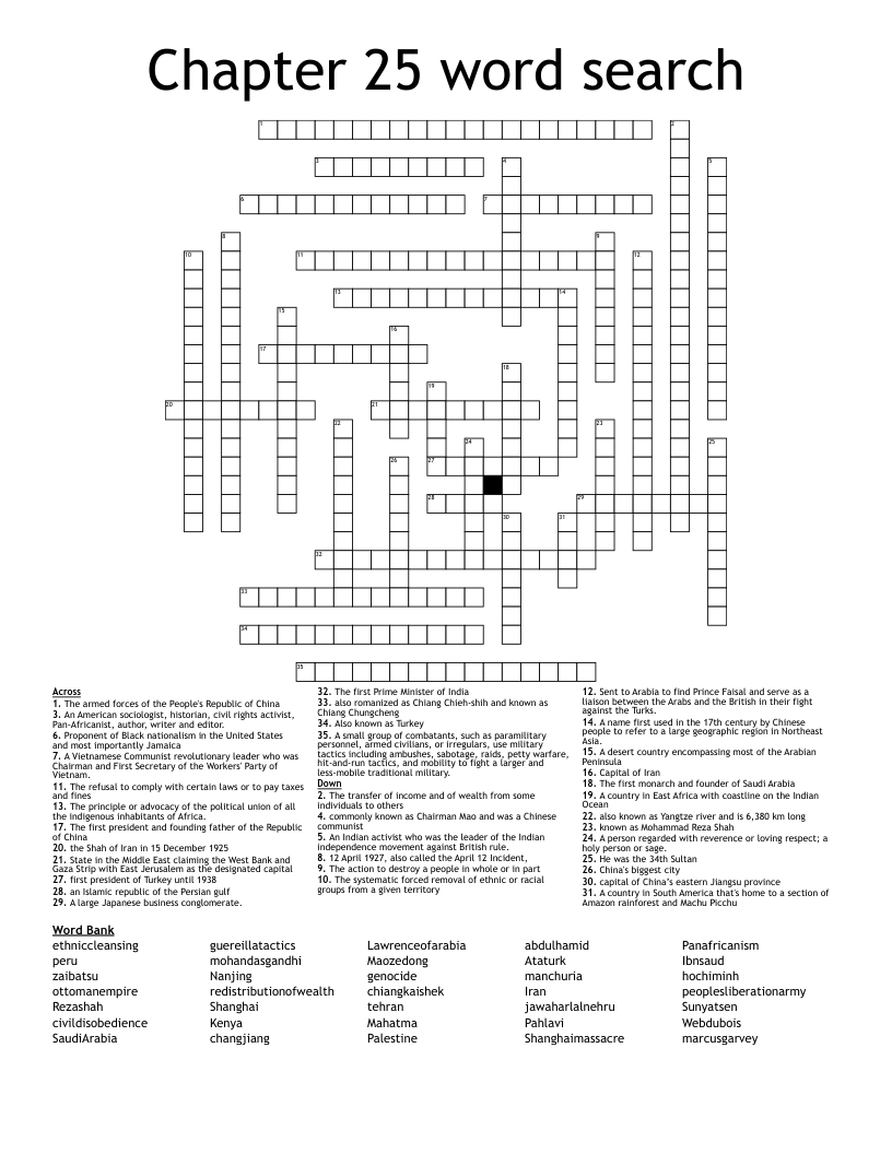 Chapter 25 Word Search Crossword WordMint