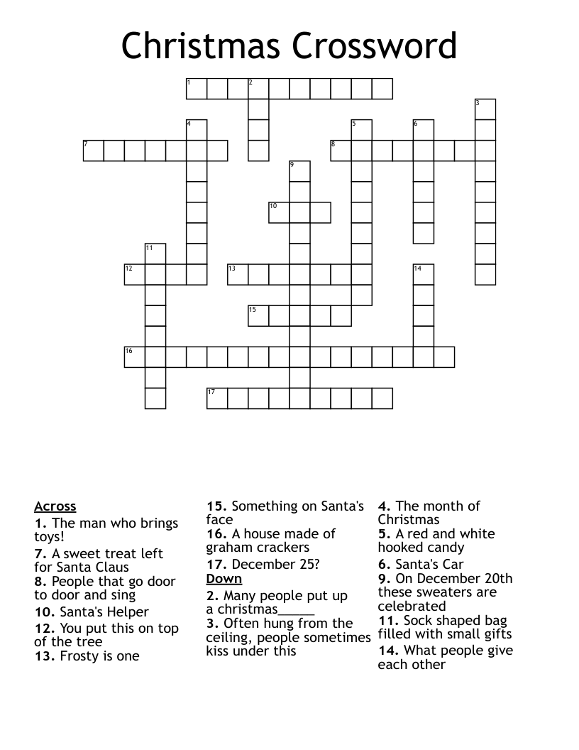 Christmas Crossword WordMint