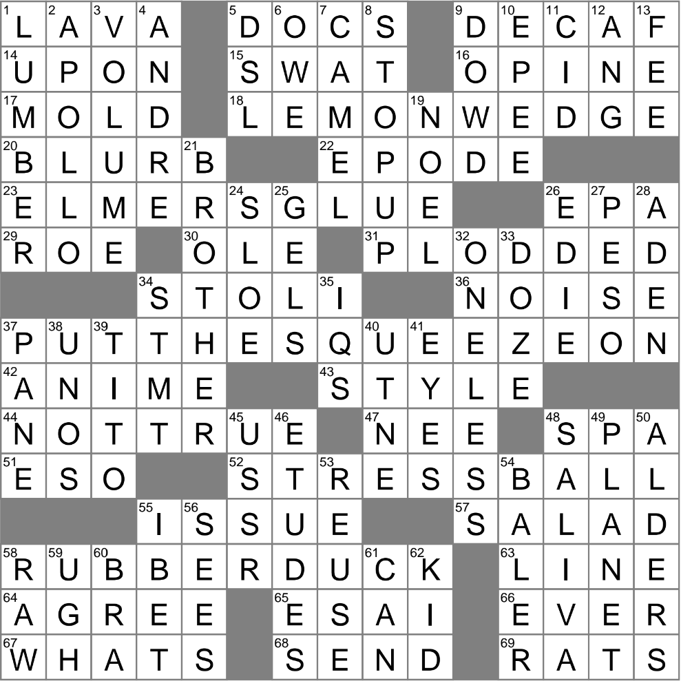 Classical Form Of Poetry Crossword Clue Archives LAXCrossword
