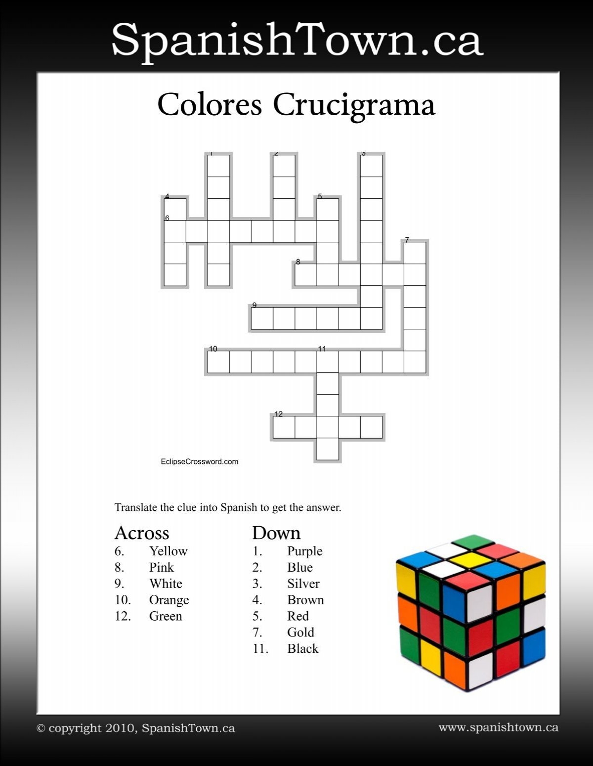 spanish crossword puzzle