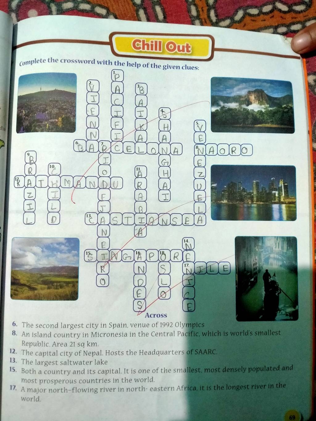 Complete The Crossword With The Help Of The Given Clues The Second Large 