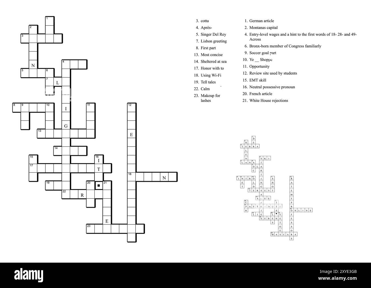 crossword german article