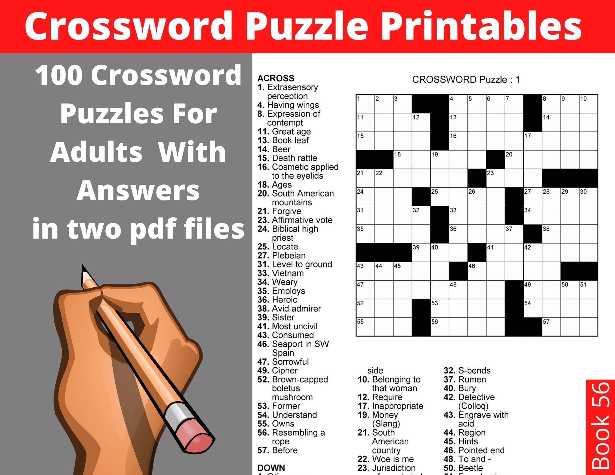 crossword puzzles for seniors printable