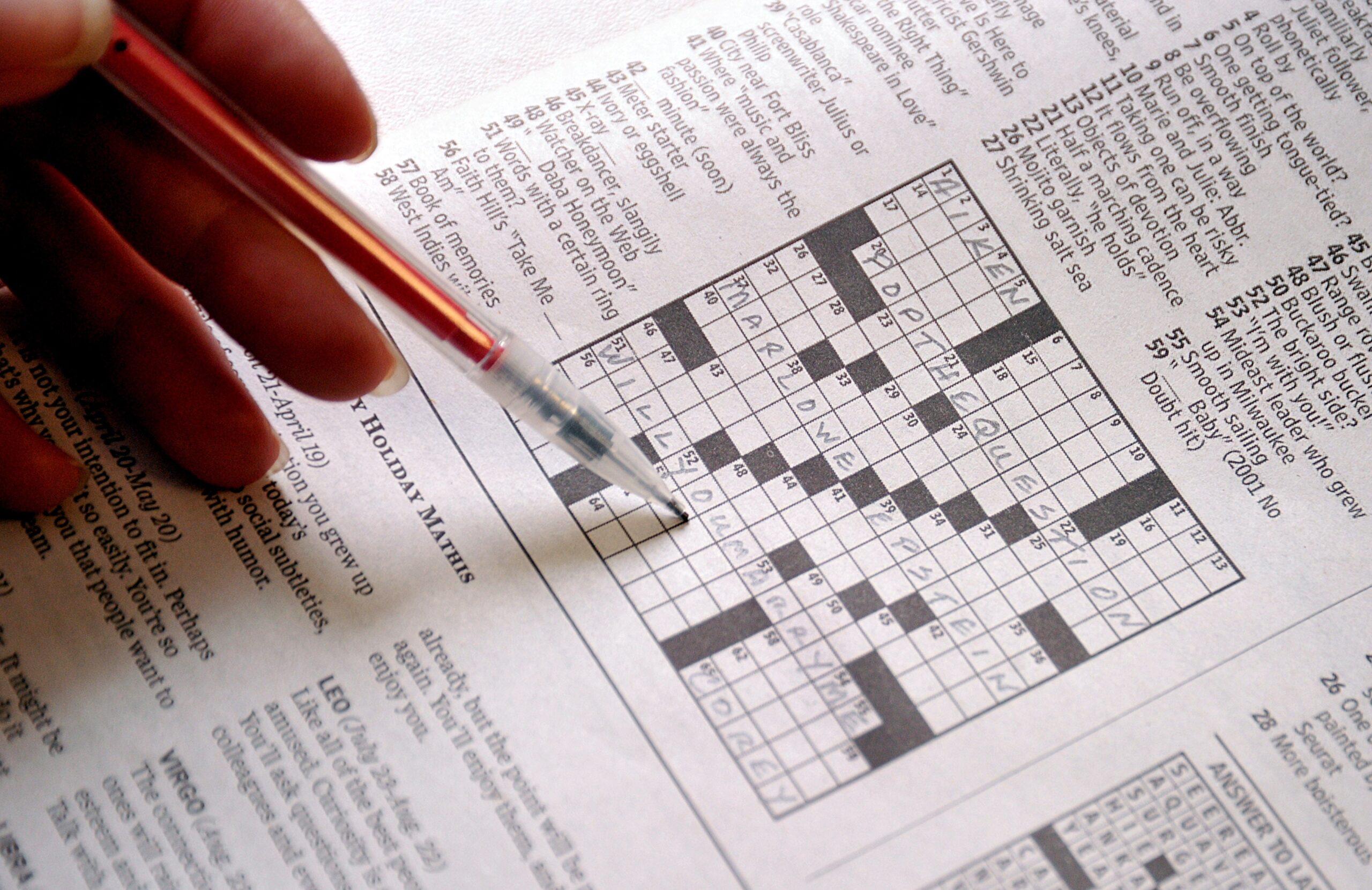 possible result of static crossword