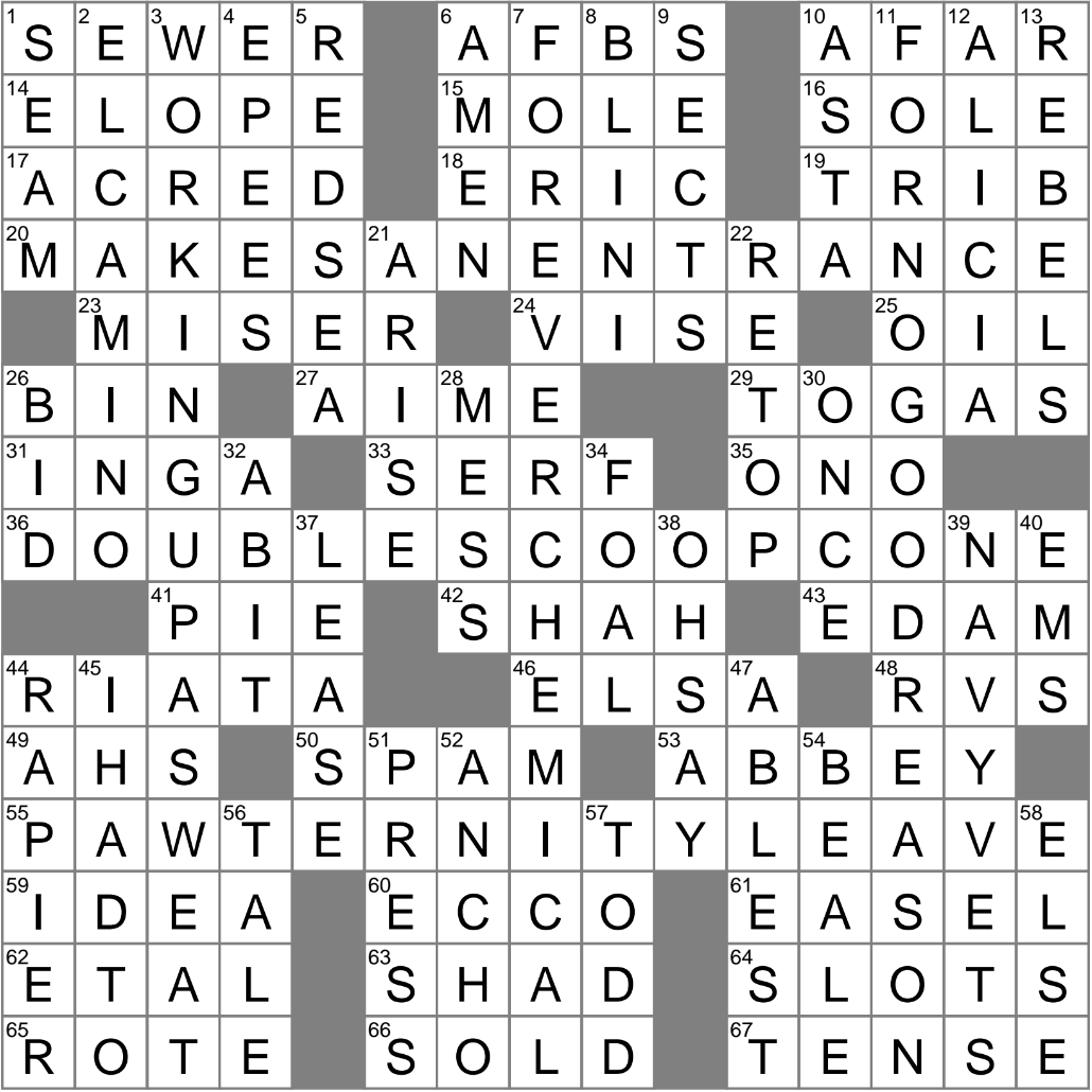handle as a sword nyt crossword