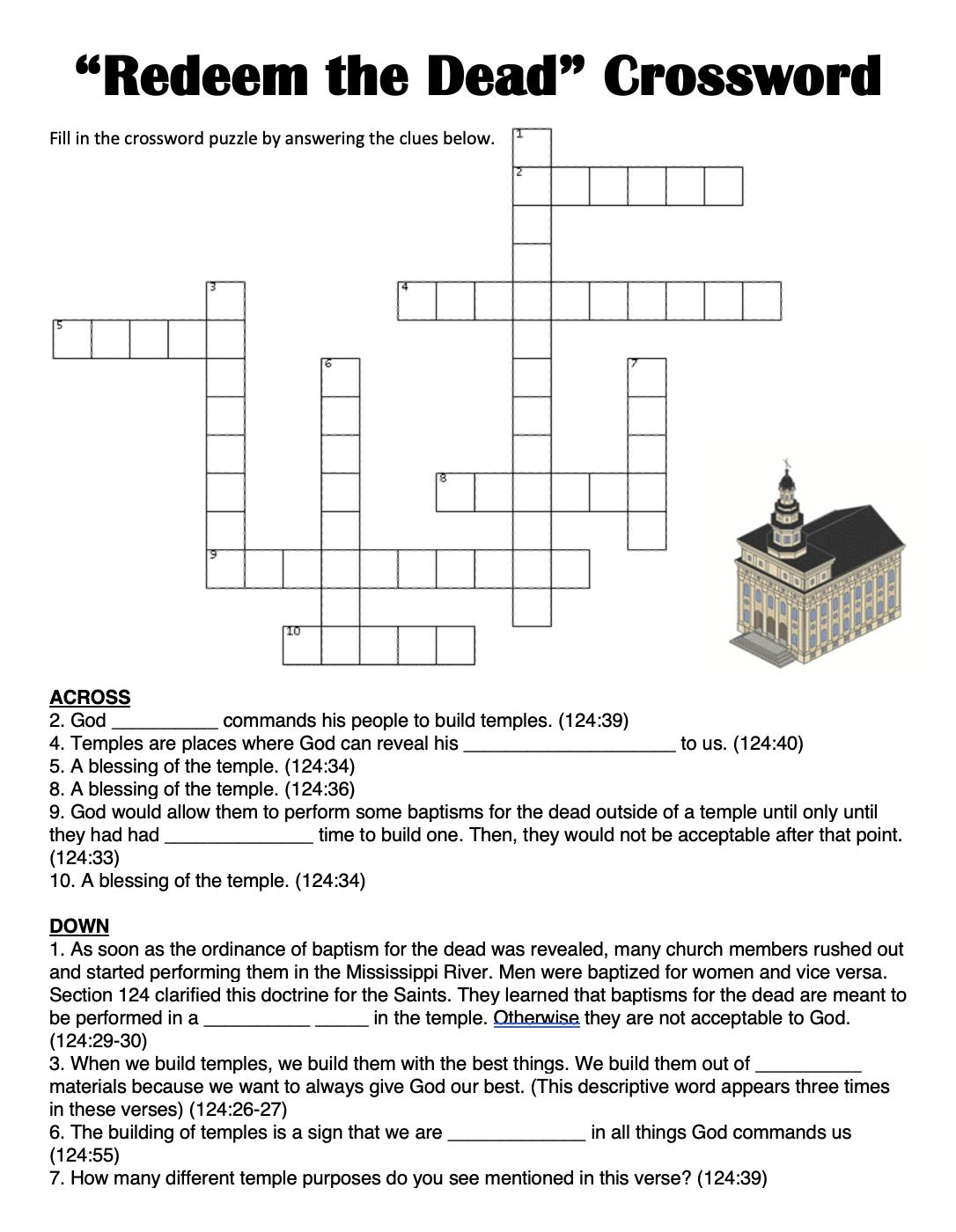 Doctrine Covenants 124 Handouts Only Etsy Israel