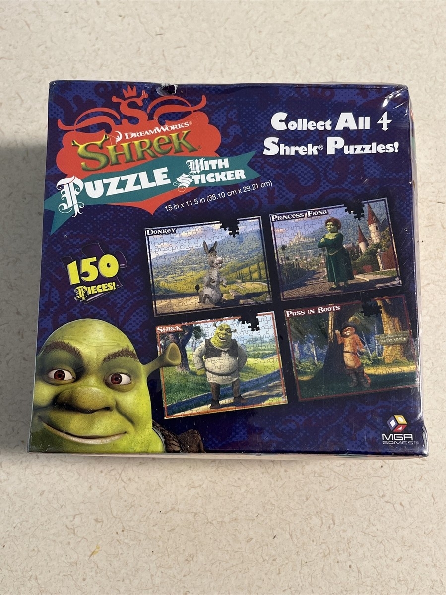 DreamWorks Shrek 150 Pc Jigsaw Puzzle Sticker Sheet Poster Ages 5 Sealed EBay