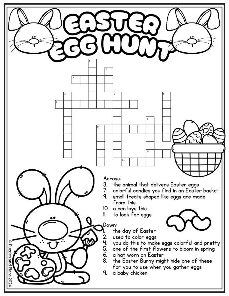 Easter Egg Hunt Crossword Puzzlesandplans