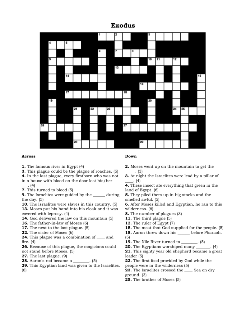 Exodus Hero Crossword