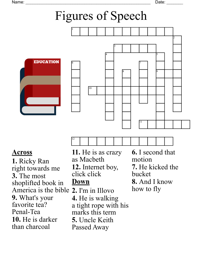 Figures Of Speech Crossword WordMint