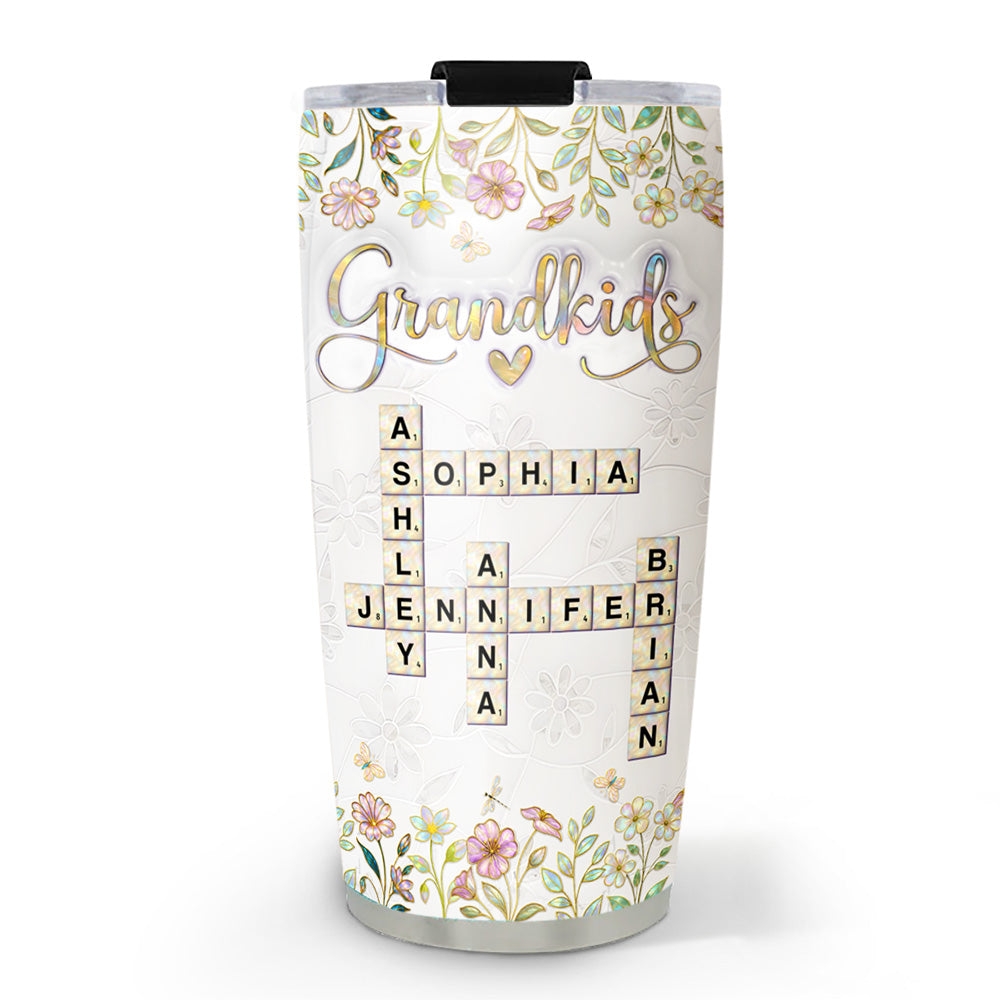For Family Love My Grandkids Crossword Mother Of Pearl Personalized Custom 3D I 3D Inflated Effect