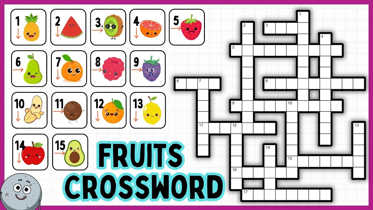 Fruits CROSSWORD Puzzles For Kids Learn Fruits Spelling Crossword Puzzles YouTube