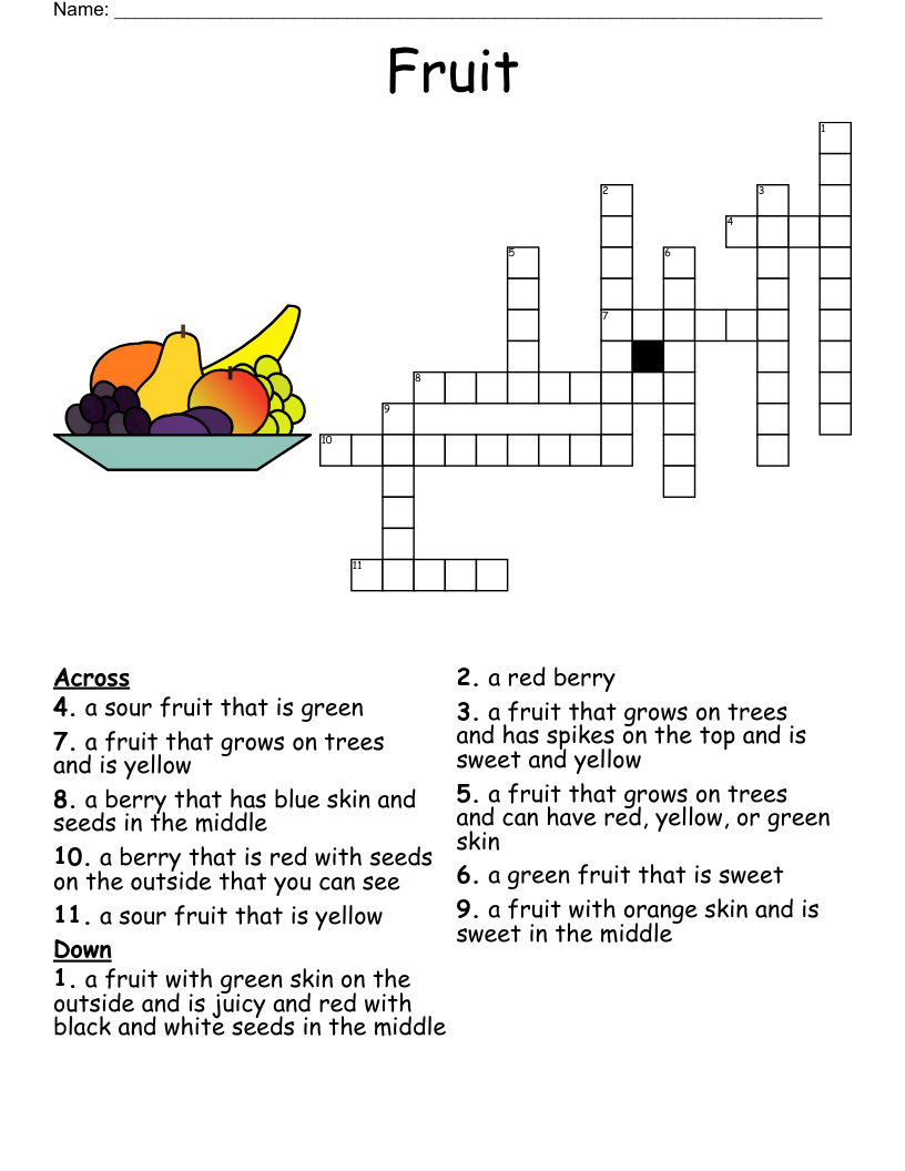 Fruity Fruit Fruit Crossword WordMint