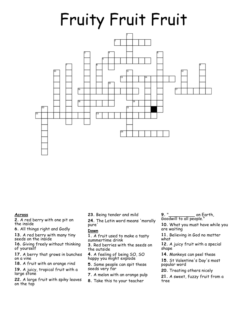 Fruity Fruit Fruit Crossword WordMint