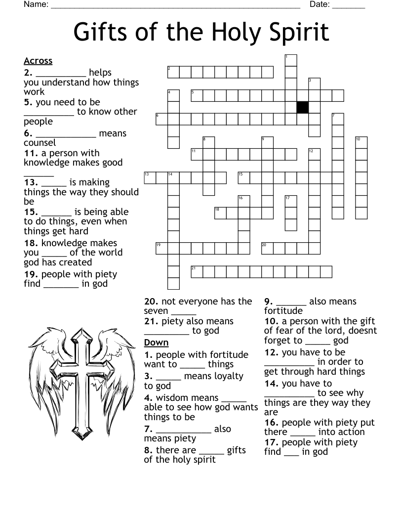Gifts Of The Holy Spirit Crossword WordMint