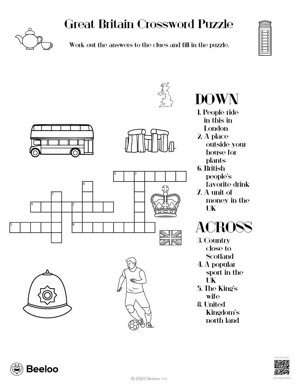 Great Britain Crossword Puzzle Beeloo Printable Crafts And Activities For Kids Great Britain Crossword Puzzle Beeloo Printable Crafts And Activities For Kids