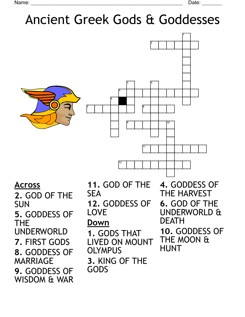 Greek Myth Crossword WordMint