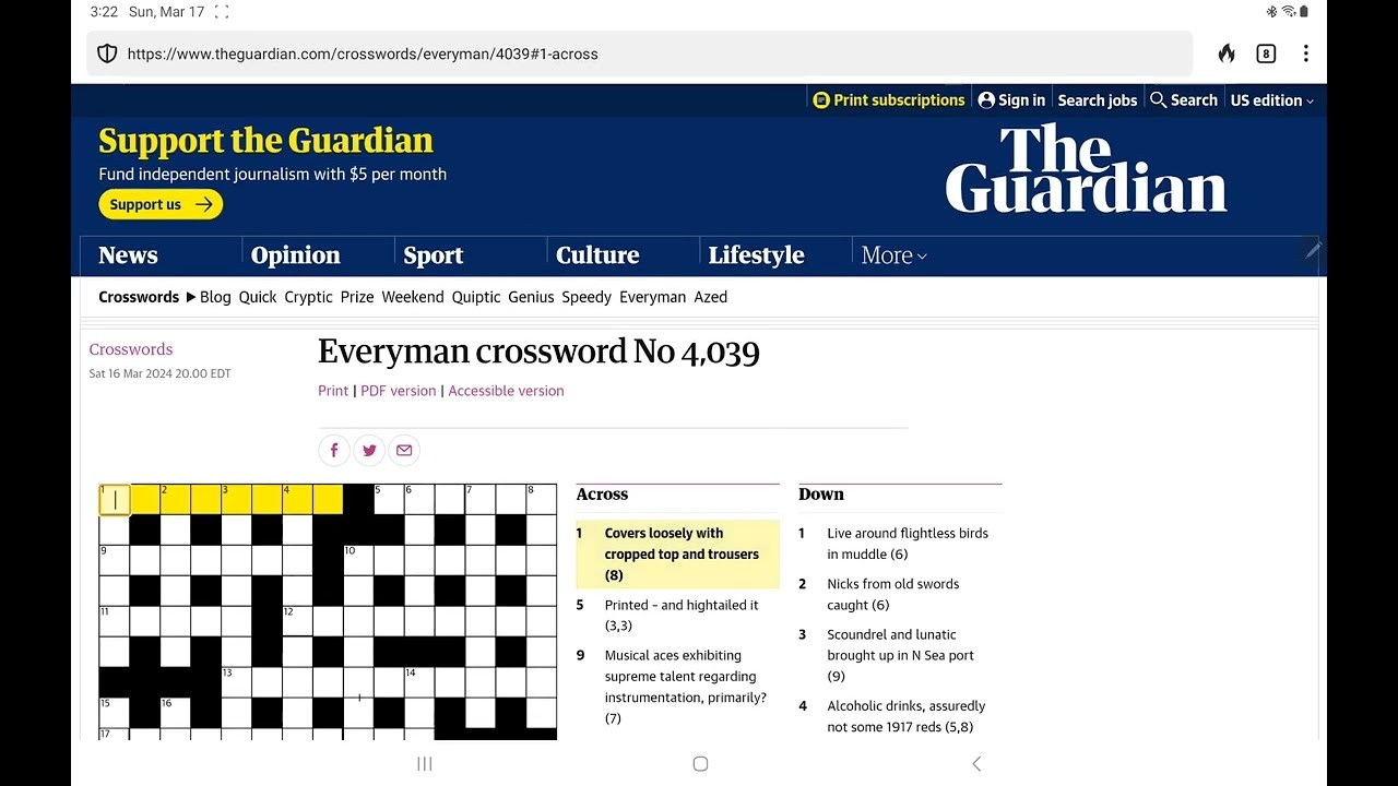 Guardian Everyman Crossword No 4 039 YouTube