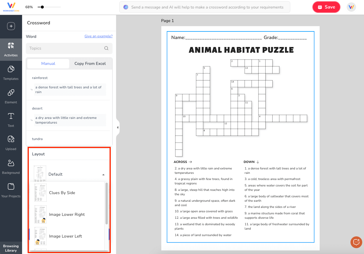 How To Create A Crossword Puzzle On Worksheetzone 