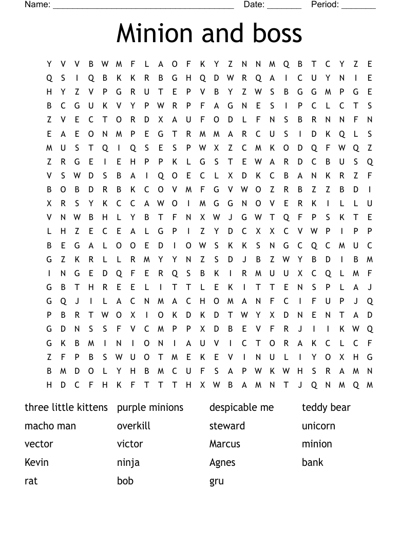 How Well Do You Know Despicable Me Crossword WordMint