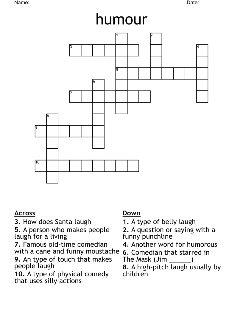 Humour Crossword WordMint