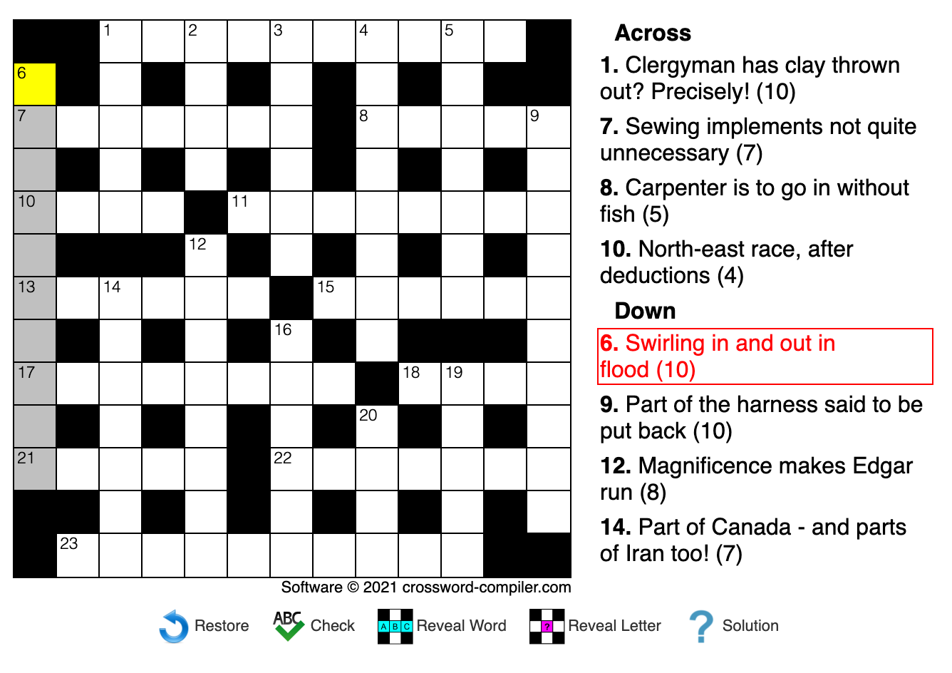 each crossword clue