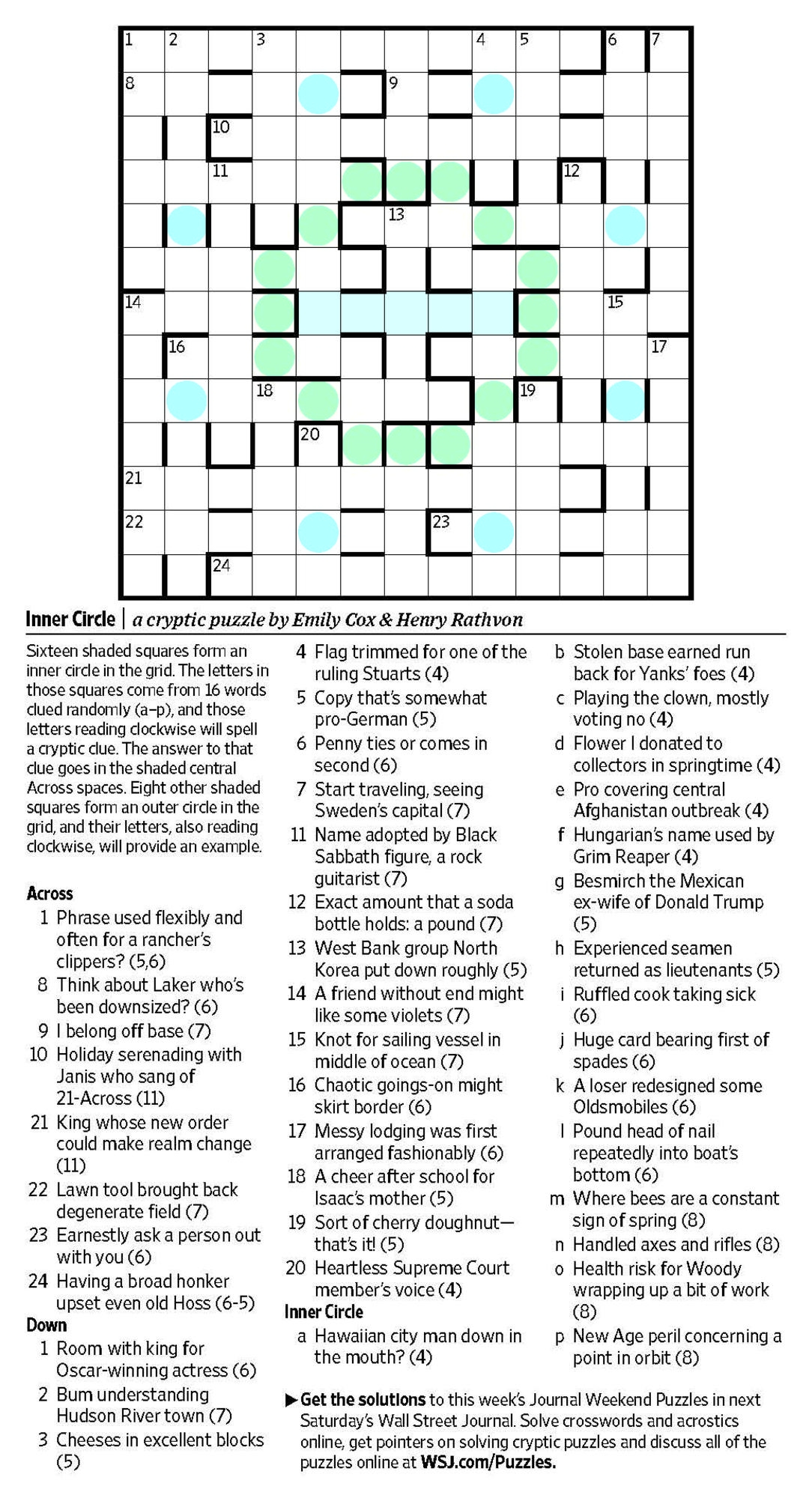 wsj crossword puzzle answers today