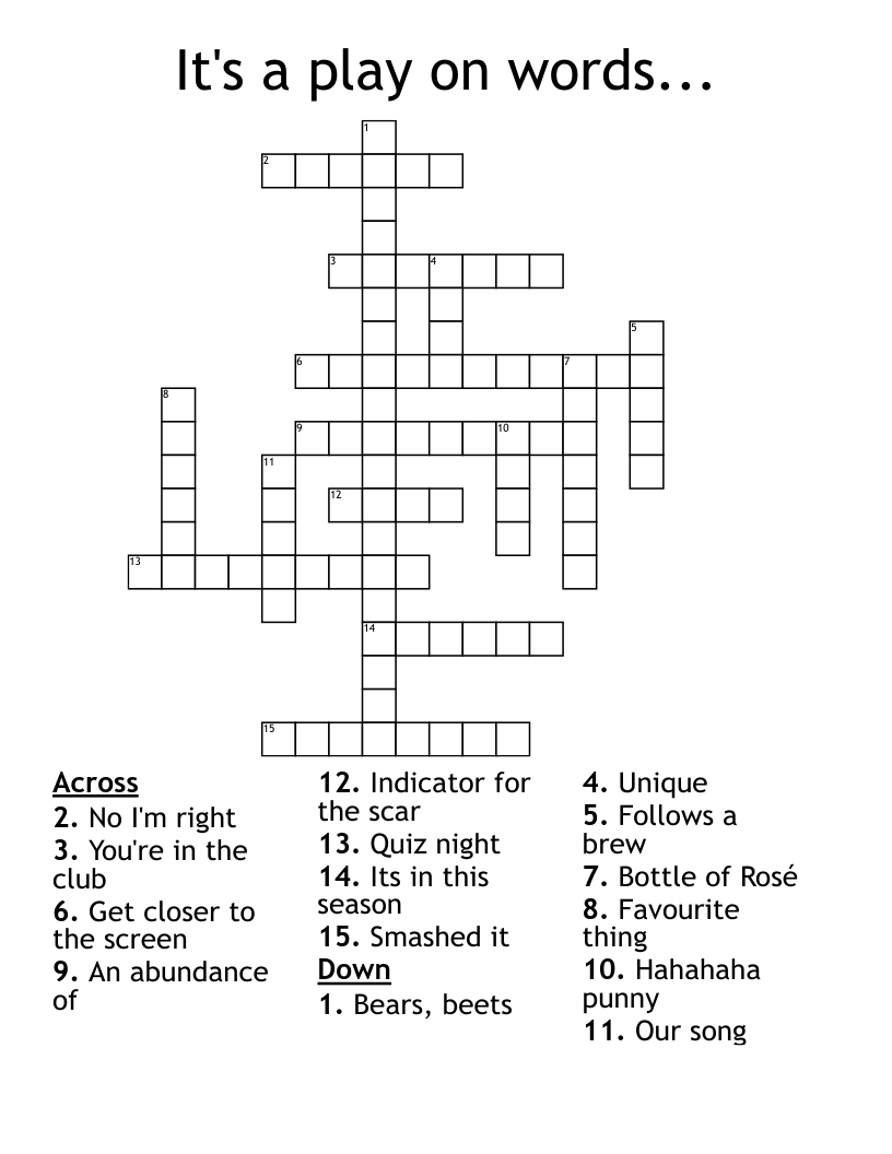 It s A Play On Words Crossword WordMint