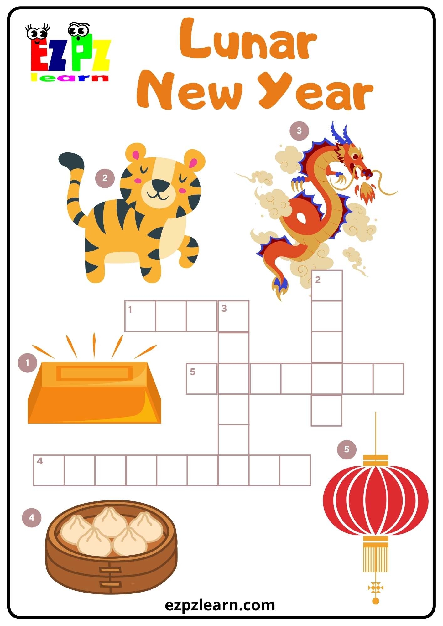 Kids Lunar New Year Crossword Ezpzlearn