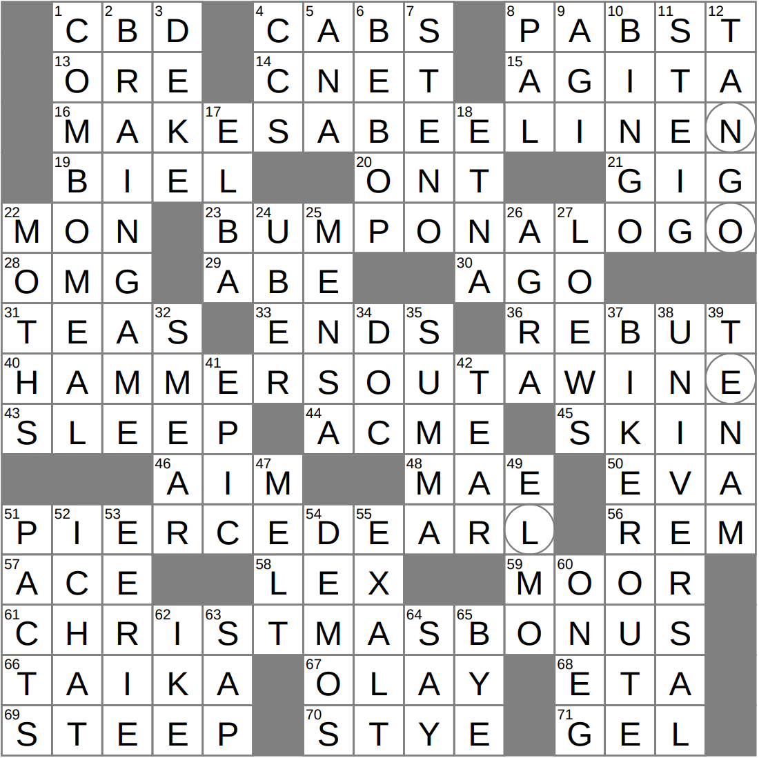 showing more false bashfulness crossword