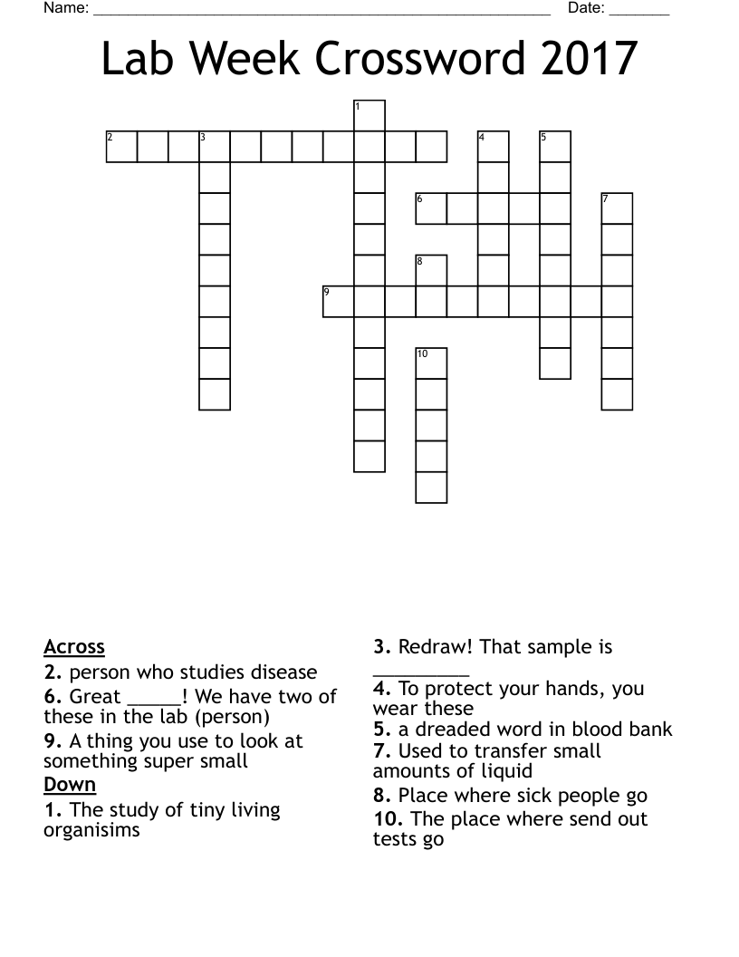 Lab Week Crossword 2017 WordMint