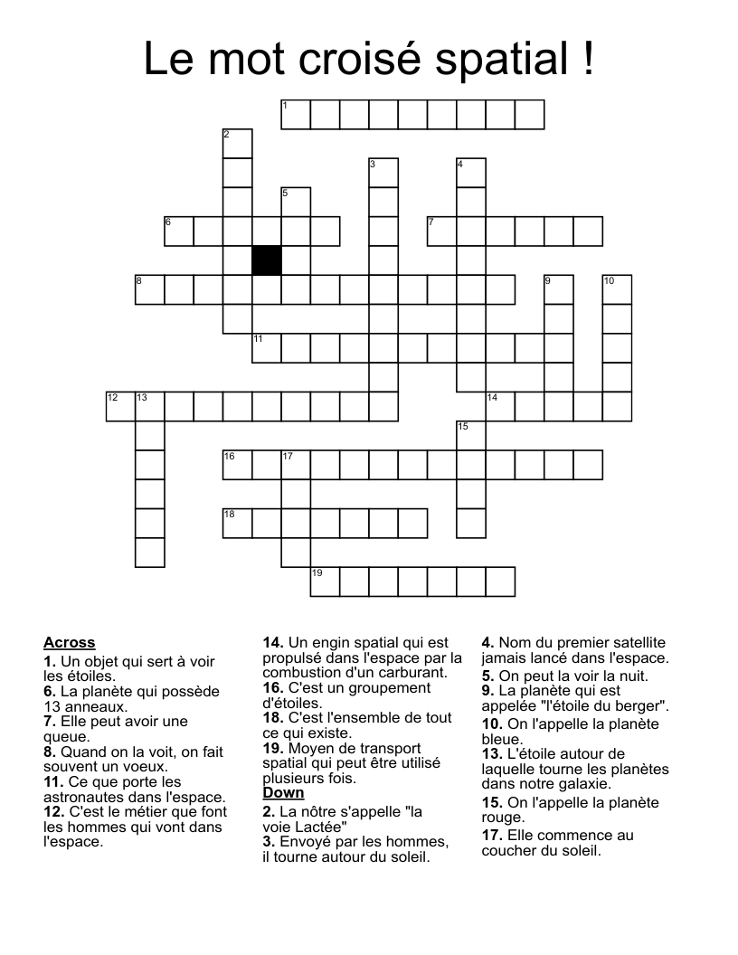Le Mot Crois Spatial Crossword WordMint