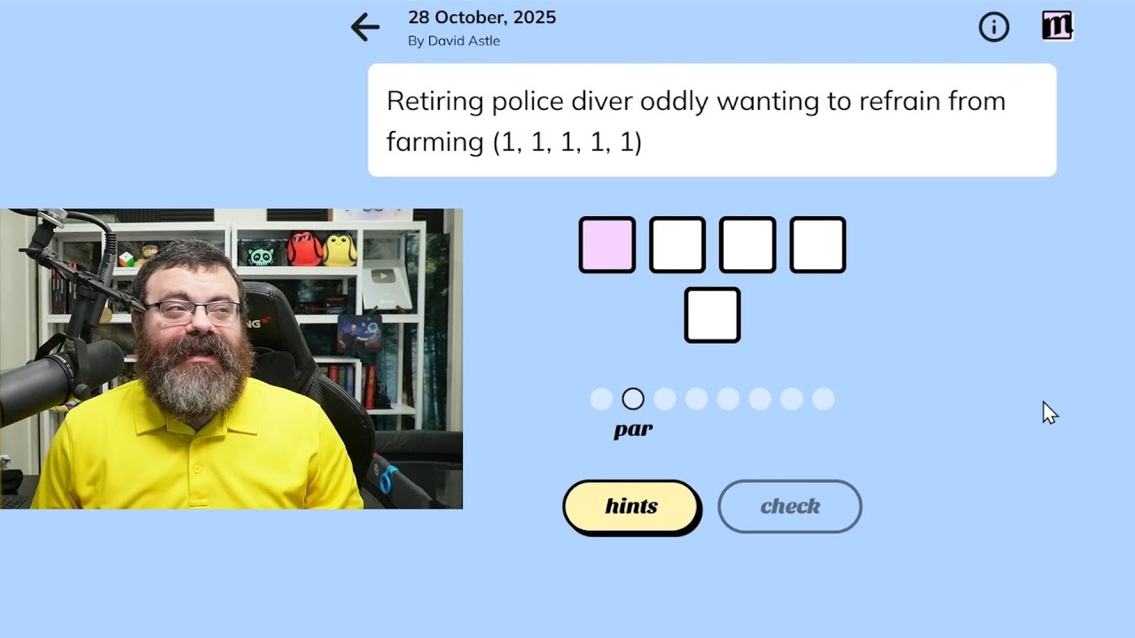 Minute Cryptic Oct 28th 2025 wordgames crypticcrossword crossword YouTube