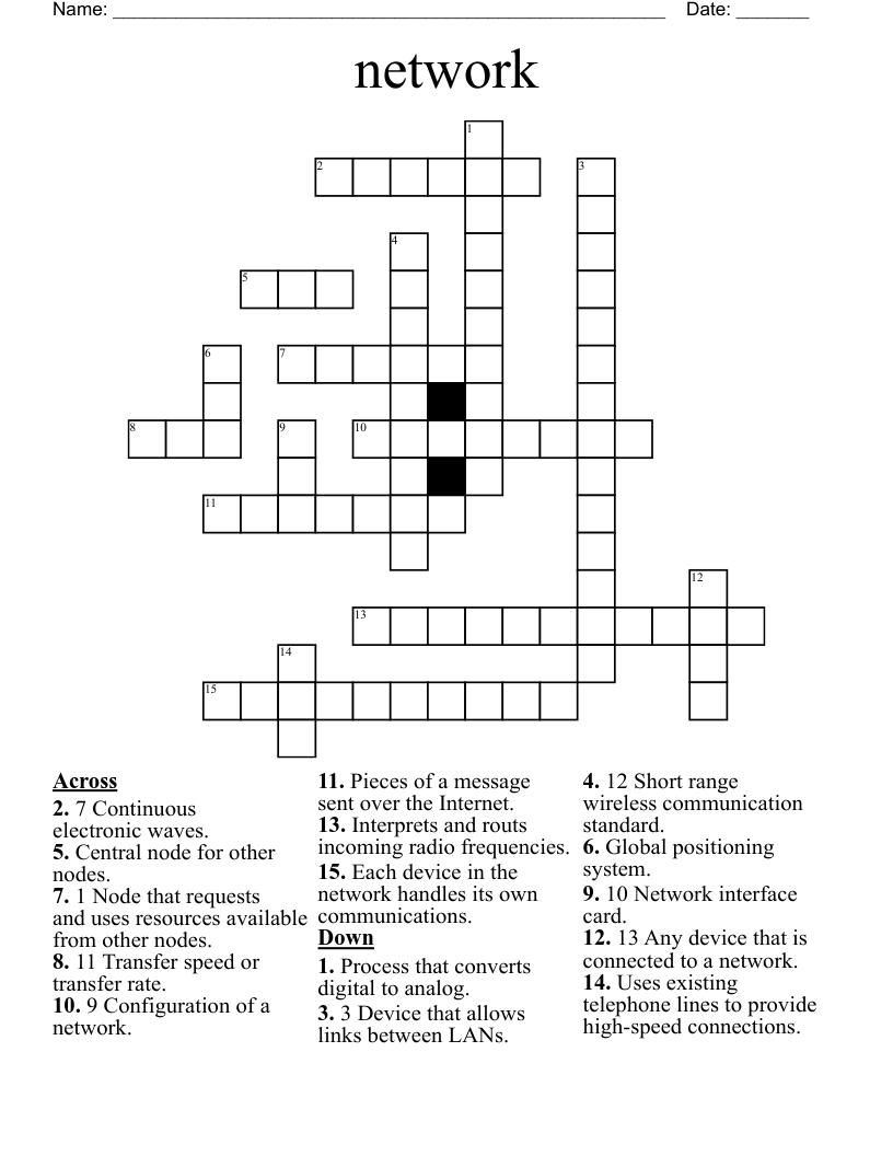 Network Crossword WordMint Network Crossword WordMint