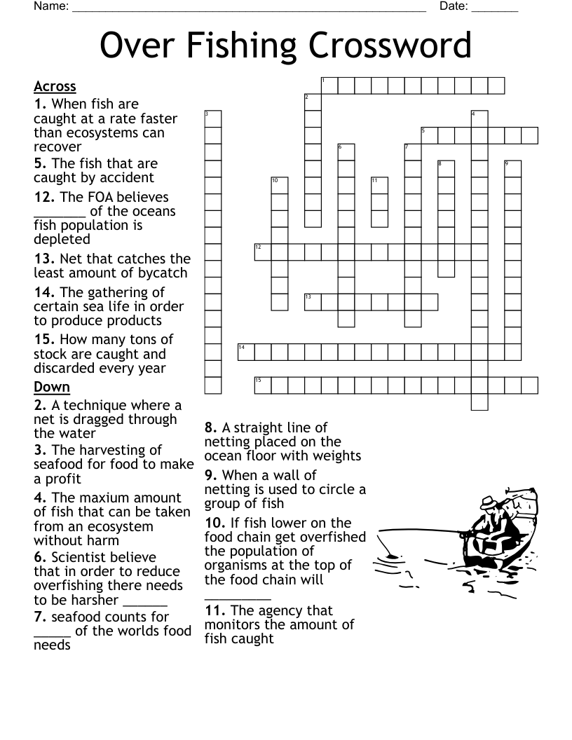 Over Fishing Crossword WordMint Over Fishing Crossword WordMint
