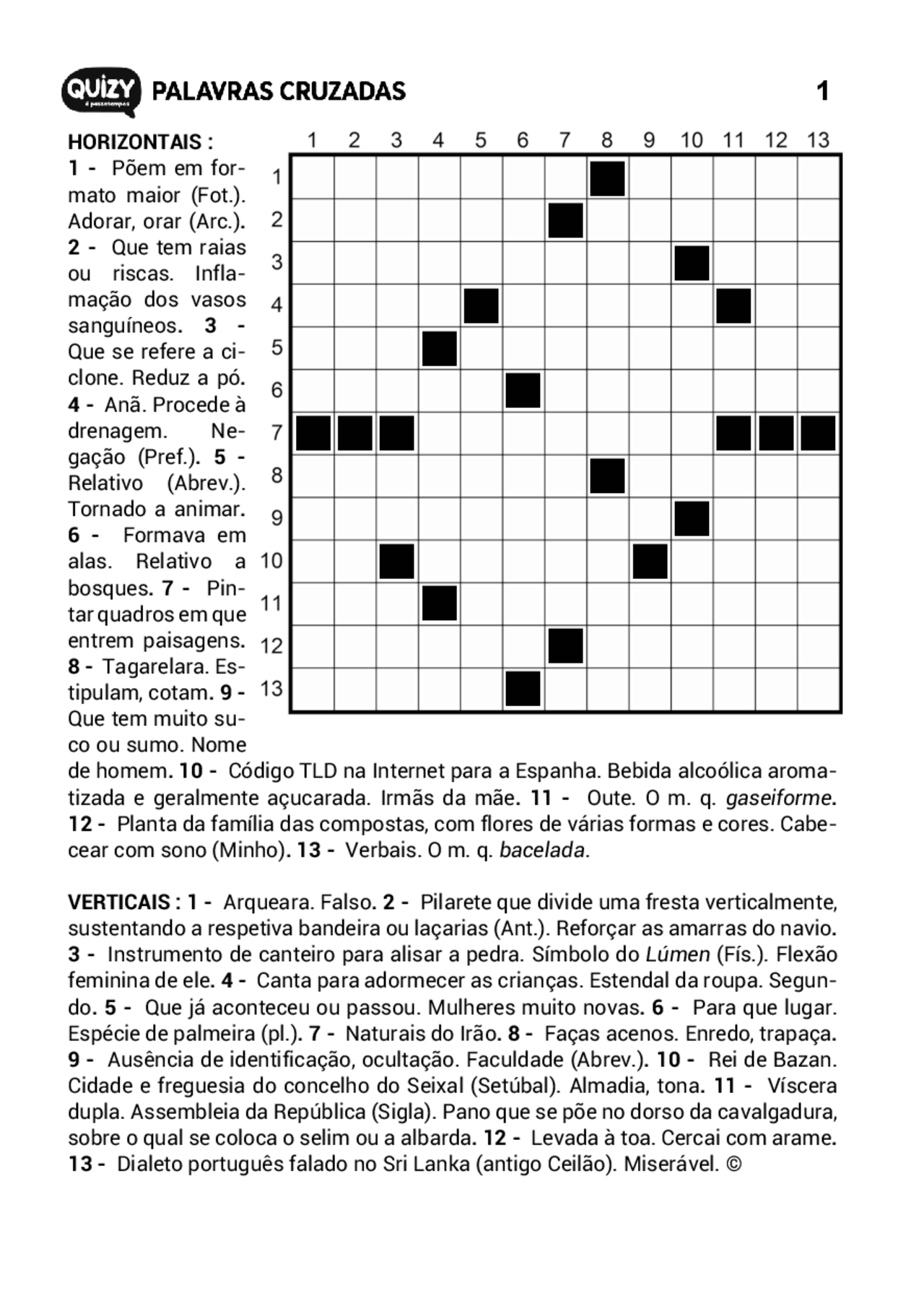 Palavras Cruzadas Exerc cios Portugu s Gram tica Literatura Docsity