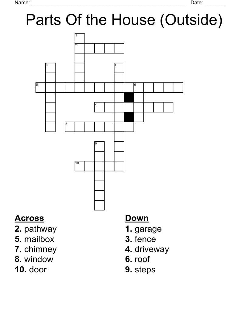 Parts Of The House Outside Crossword WordMint