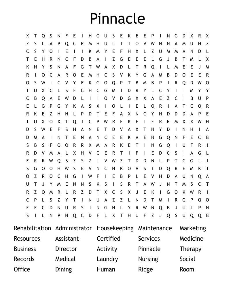 Pinnacle Word Search WordMint